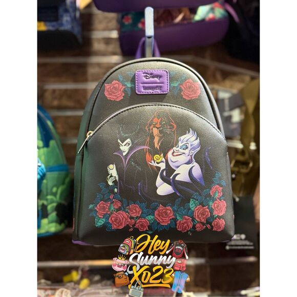 Loungefly Handbags - Loungefly Disney Villains Trio Roses Mini Backpack